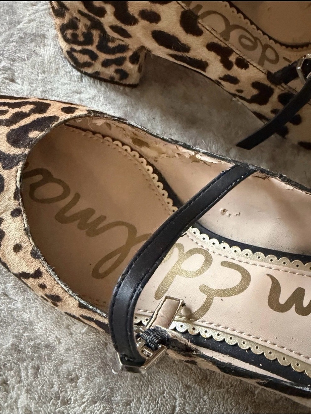 Sam Edelman Leopard Print Pointed Slingback Heels in Tan and Black - Picture 8 of 12